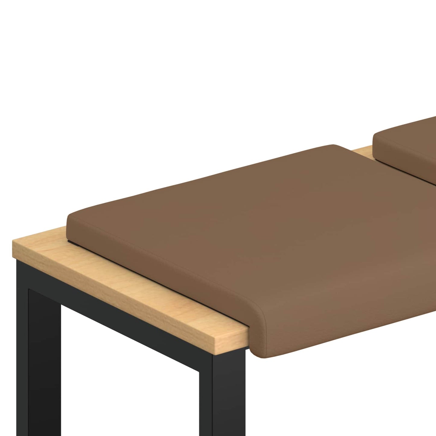 Bench Cushion 2 pcs Faux Leather Cappuccino Depth 35 cm
