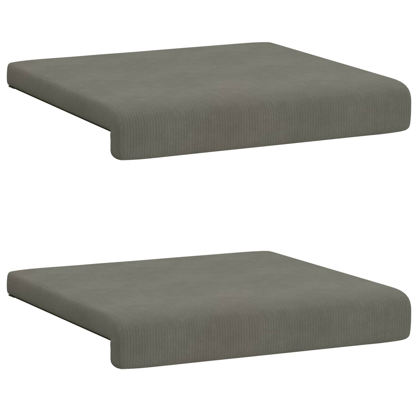 Bench Cushion 2 pcs Corduroy Light Grey Depth 35 cm