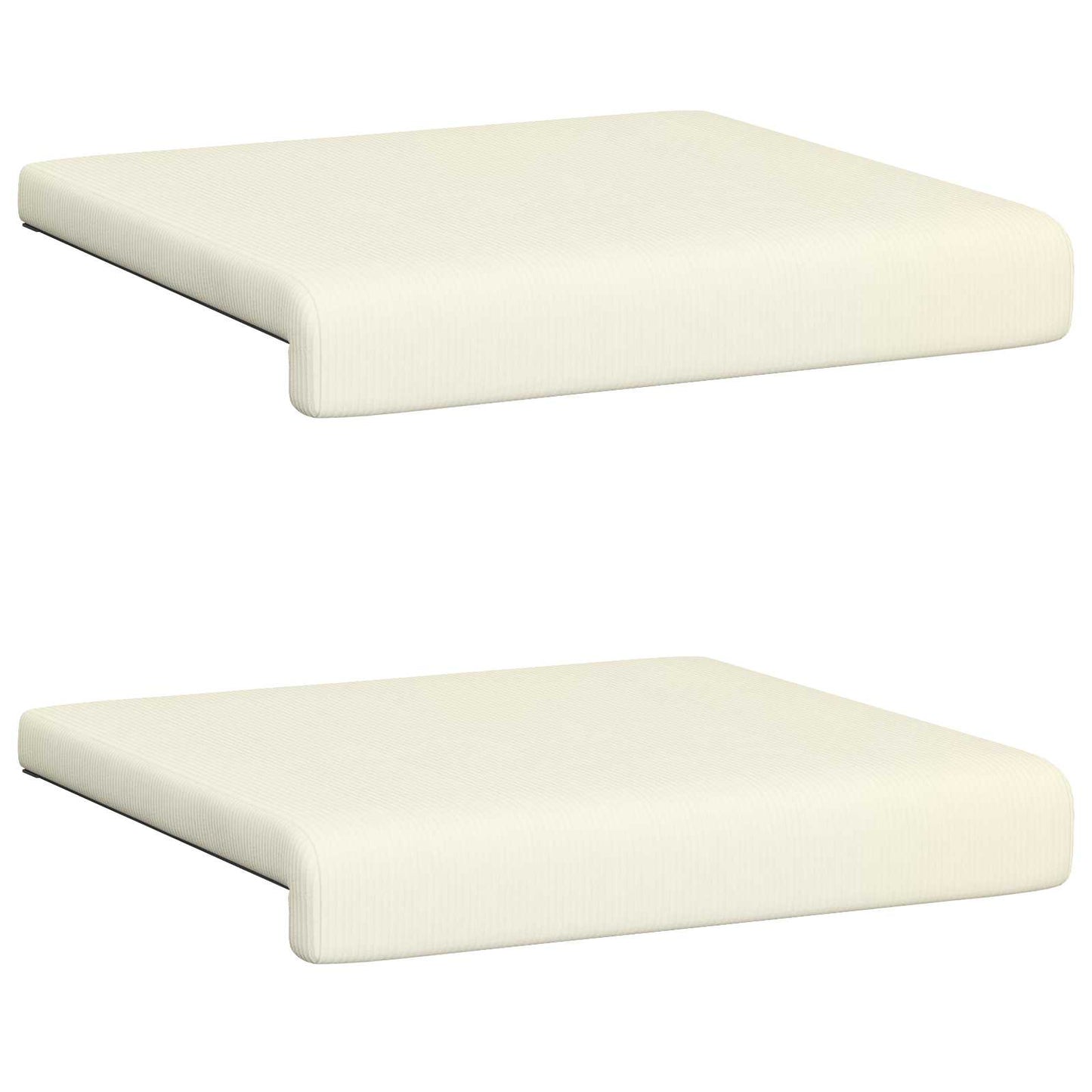Bench Cushion 2 pcs Corduroy Cream Depth 35 cm