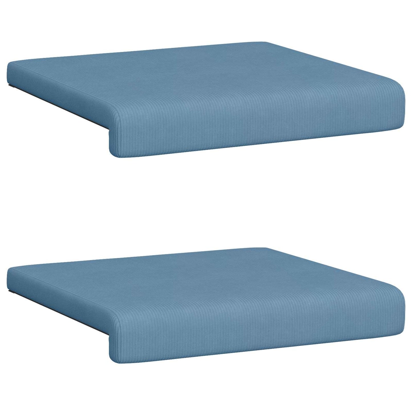 Bench Cushion 2 pcs Corduroy Blue Depth 35 cm