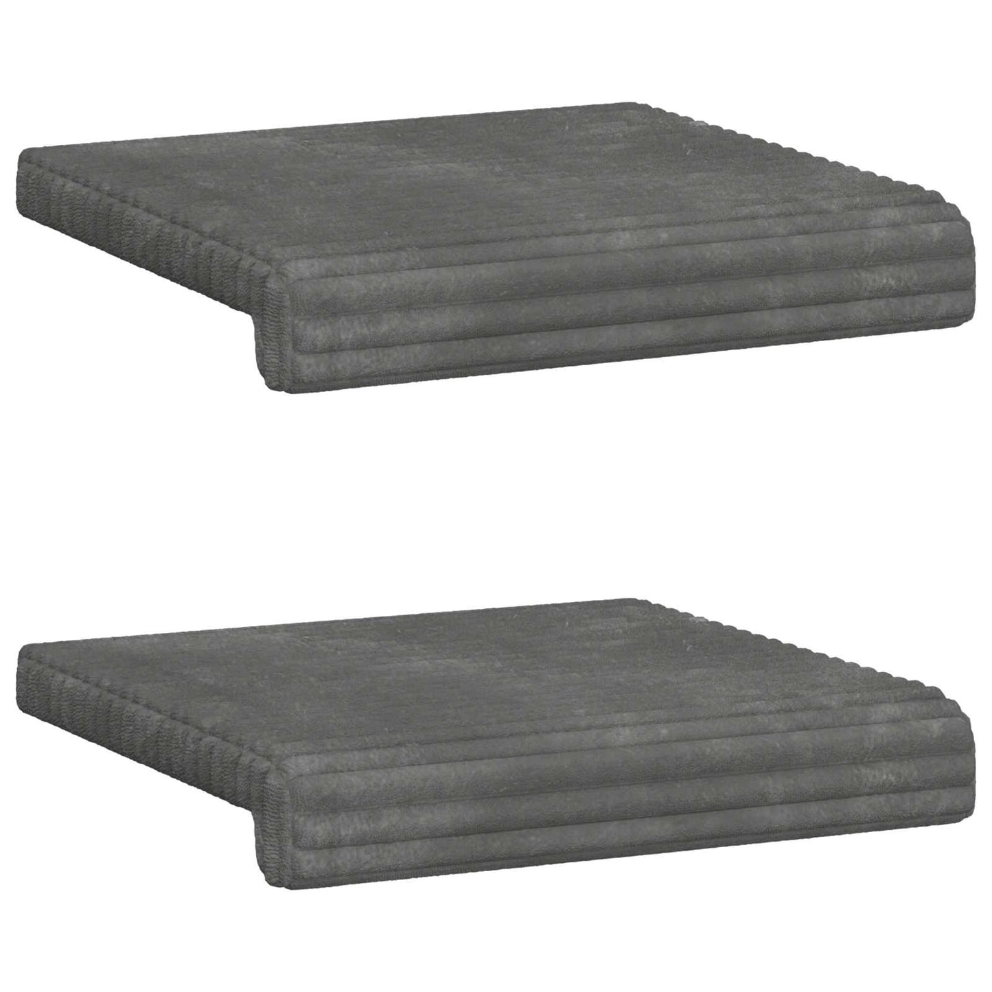 Bench Cushion 2 pcs Plush Corduroy Light Grey Depth 35 cm