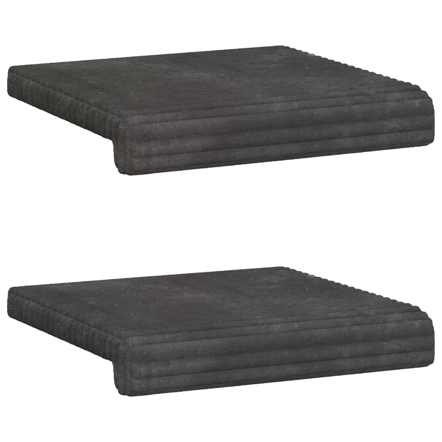 Bench Cushion 2 pcs Plush Corduroy Dark Grey Depth 35 cm