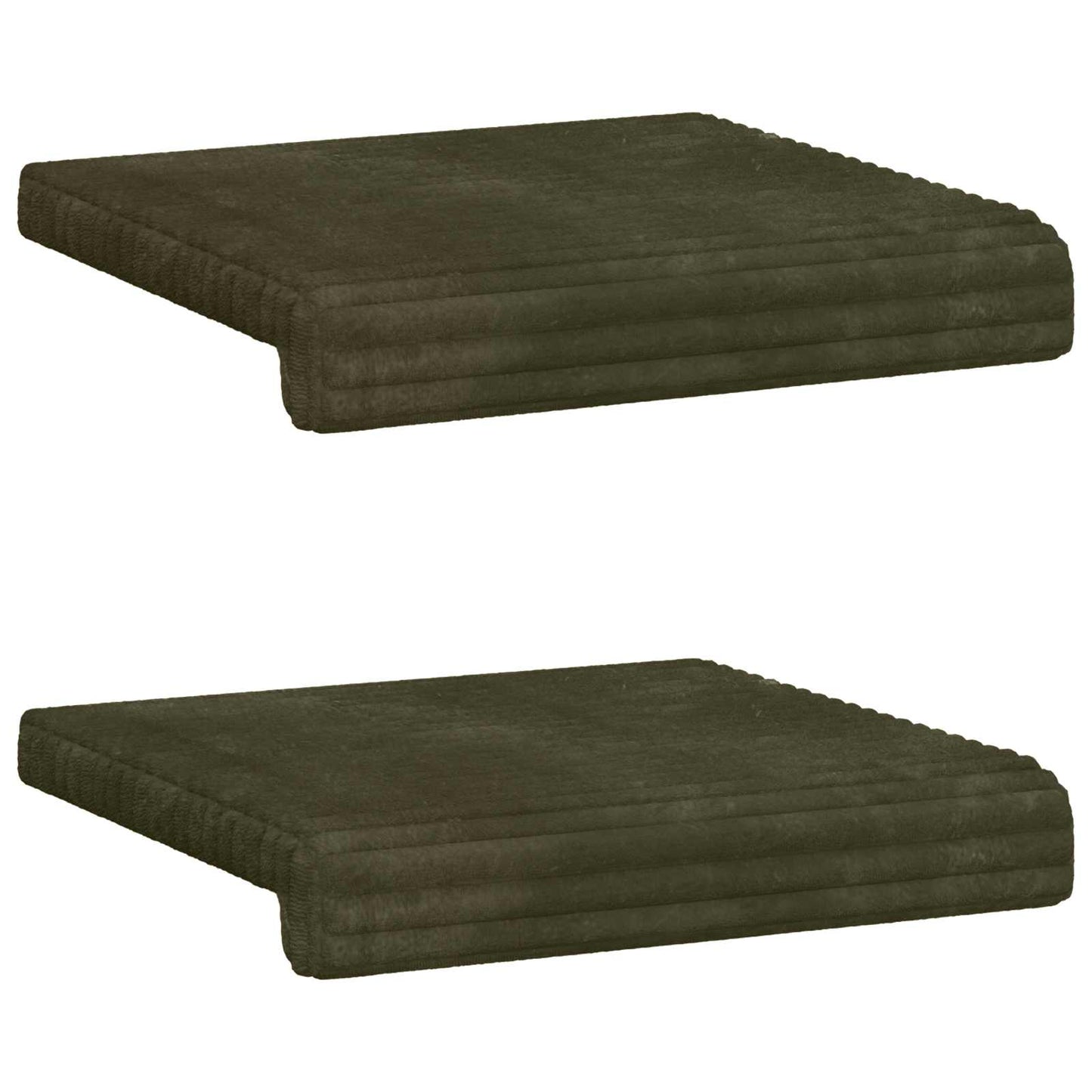 Bench Cushion 2 pcs Plush Corduroy Green Depth 35 cm