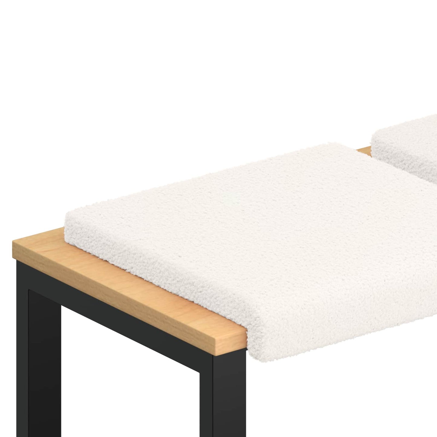 Bench Cushion 2 pcs Sherpa Fabric Cream Depth 35 cm