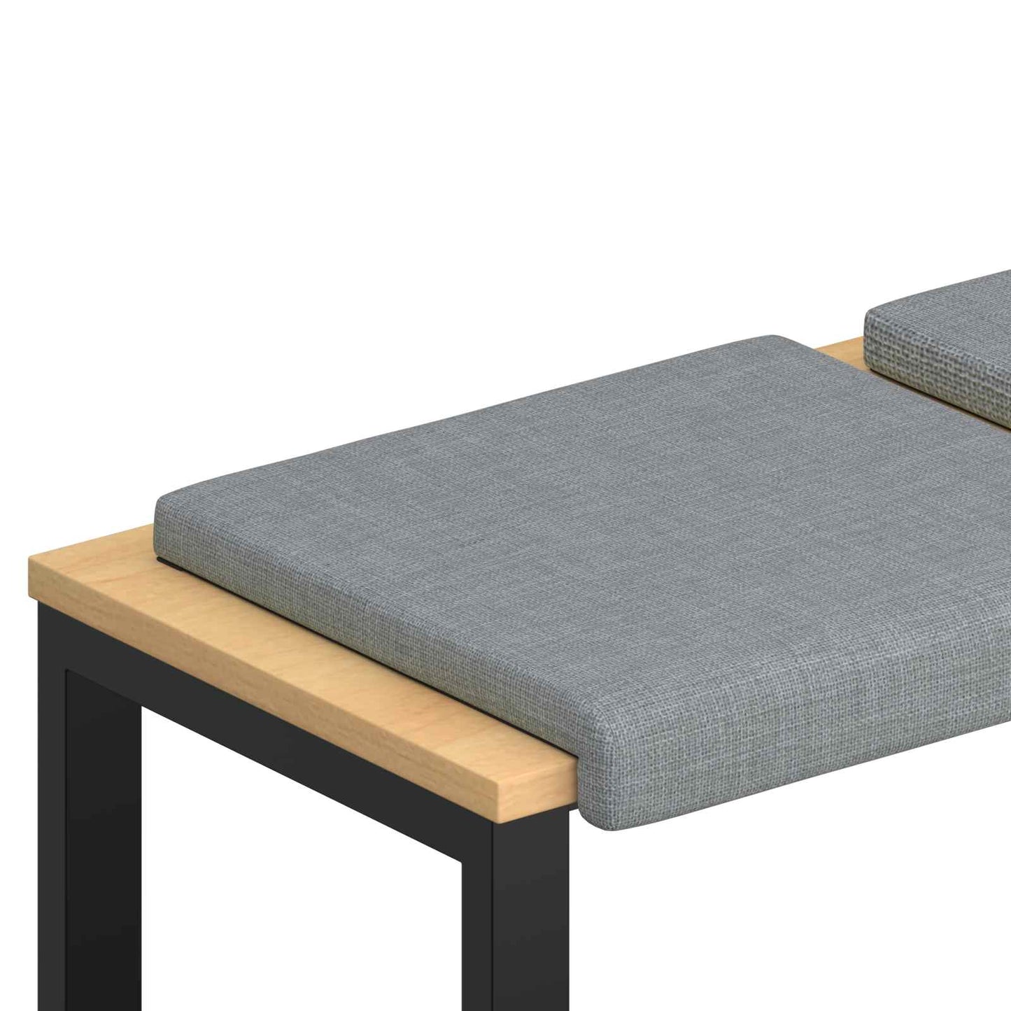 Bench Cushion 4 pcs Fabric Light Grey Depth 35 cm