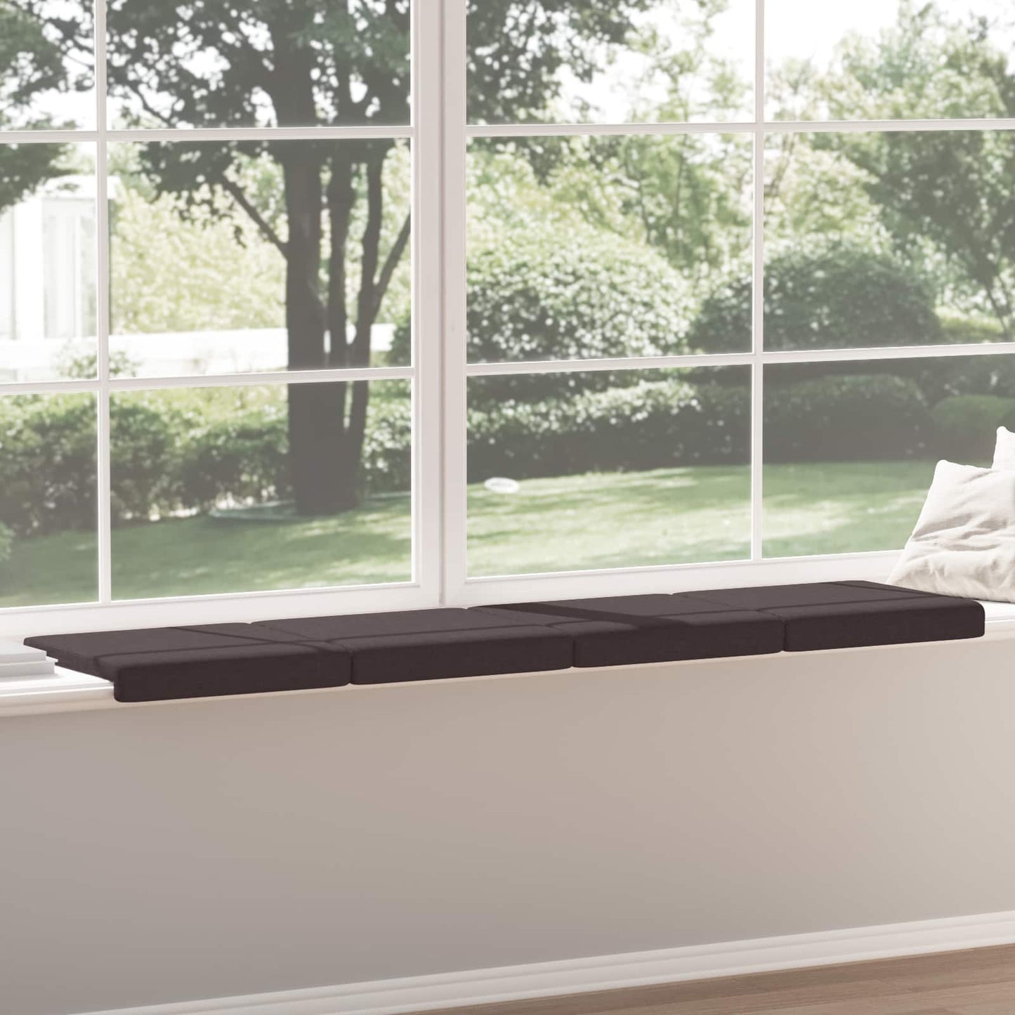 Bench Cushion 4 pcs Fabric Dark Brown Depth 35 cm