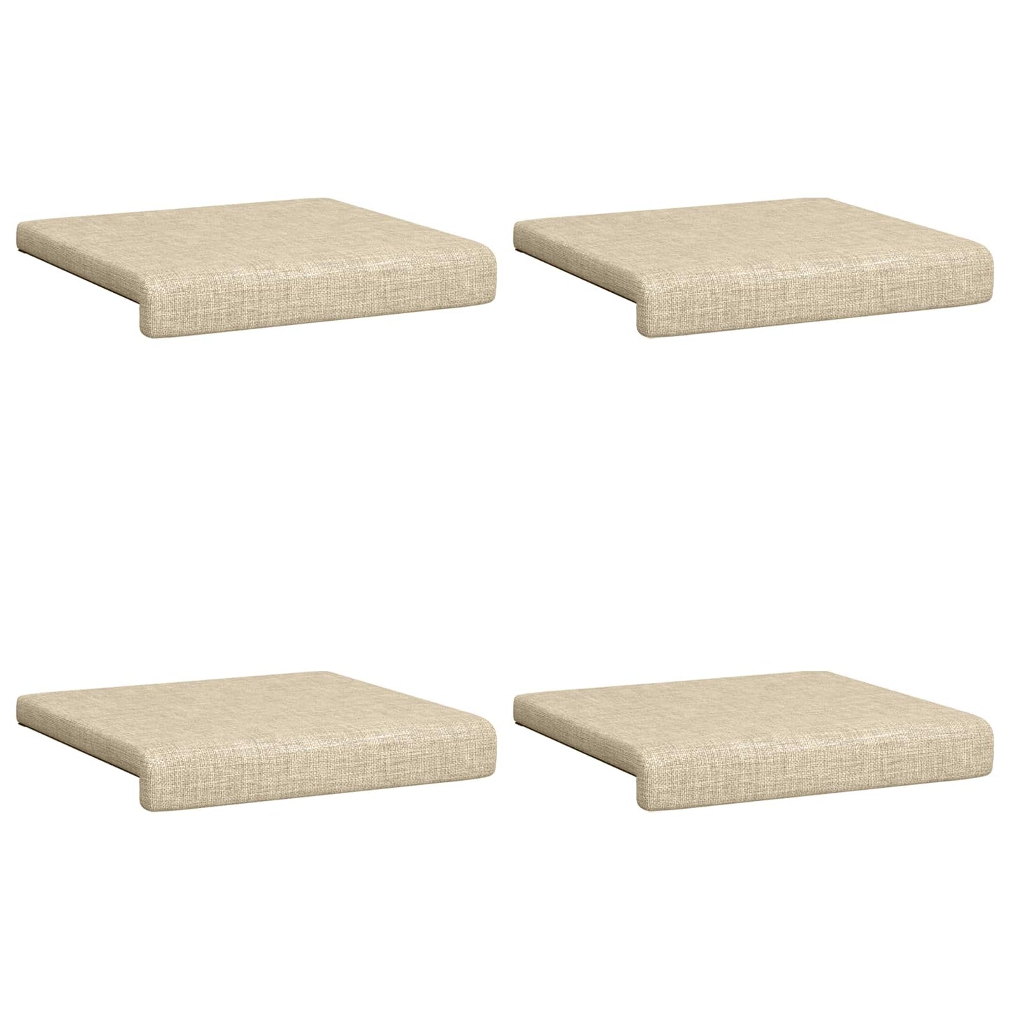 Bench Cushion 4 pcs Fabric Cream Depth 35 cm