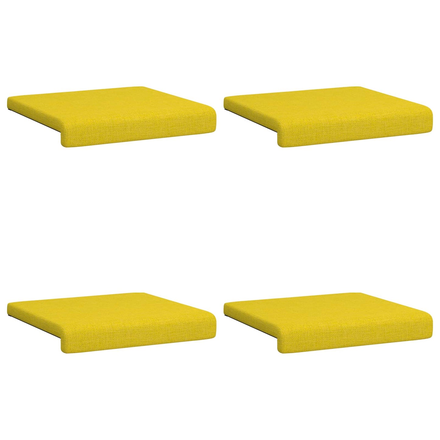 Bench Cushion 4 pcs Fabric Light Yellow Depth 35 cm
