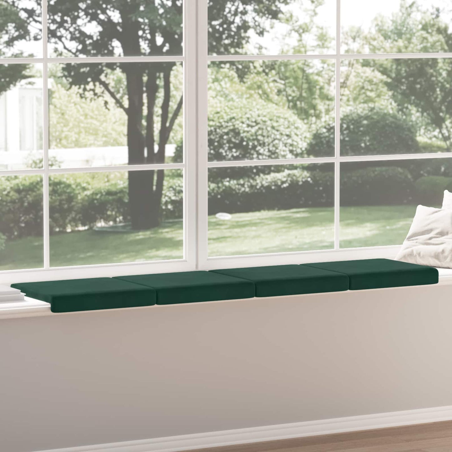 Bench Cushion 4 pcs Velvet Dark Green Depth 35 cm