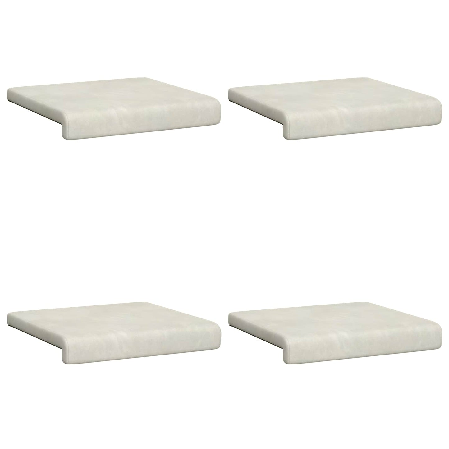 Bench Cushion 4 pcs Velvet Cream Depth 35 cm