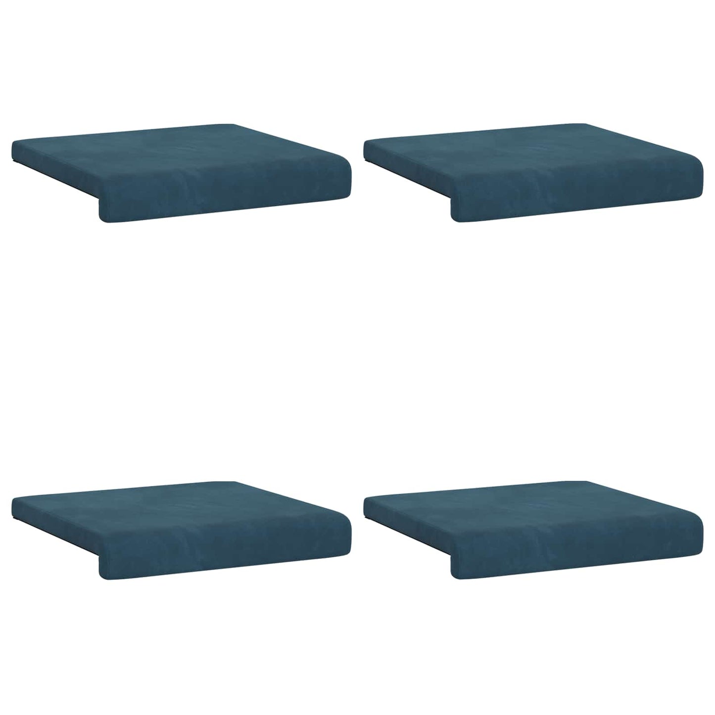 Bench Cushion 4 pcs Velvet Blue Depth 35 cm