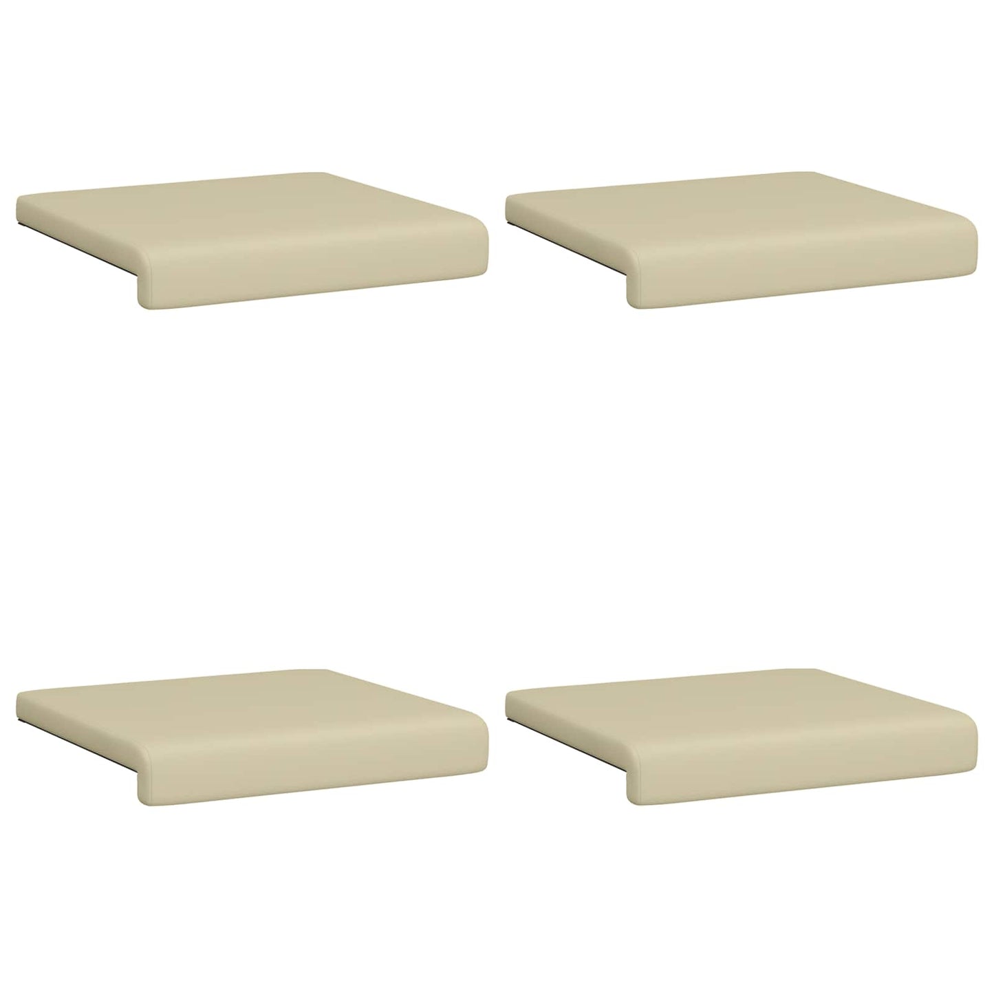 Bench Cushion 4 pcs Faux Leather Cream Depth 35 cm