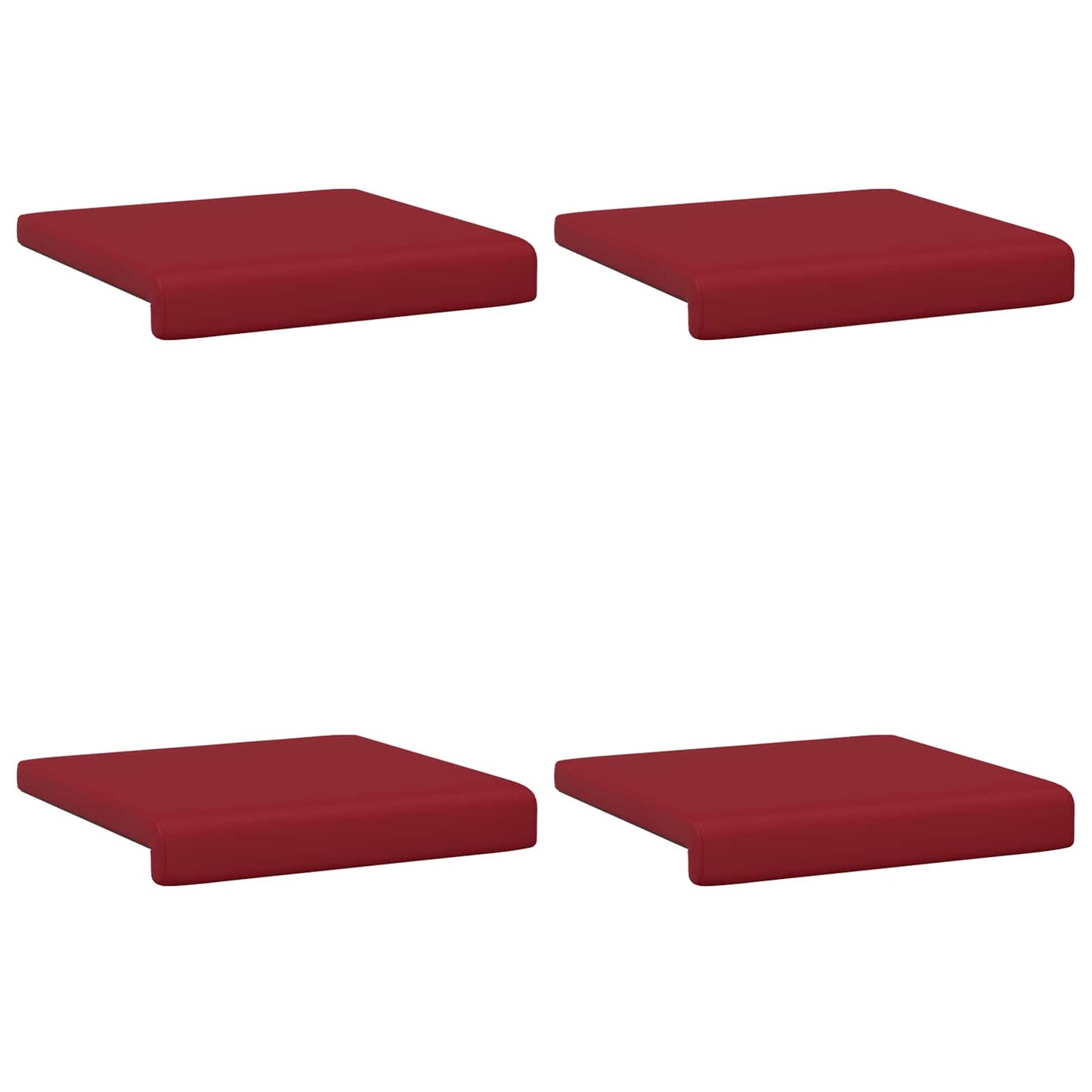Bench Cushion 4 pcs Faux Leather Wine Red Depth 35 cm