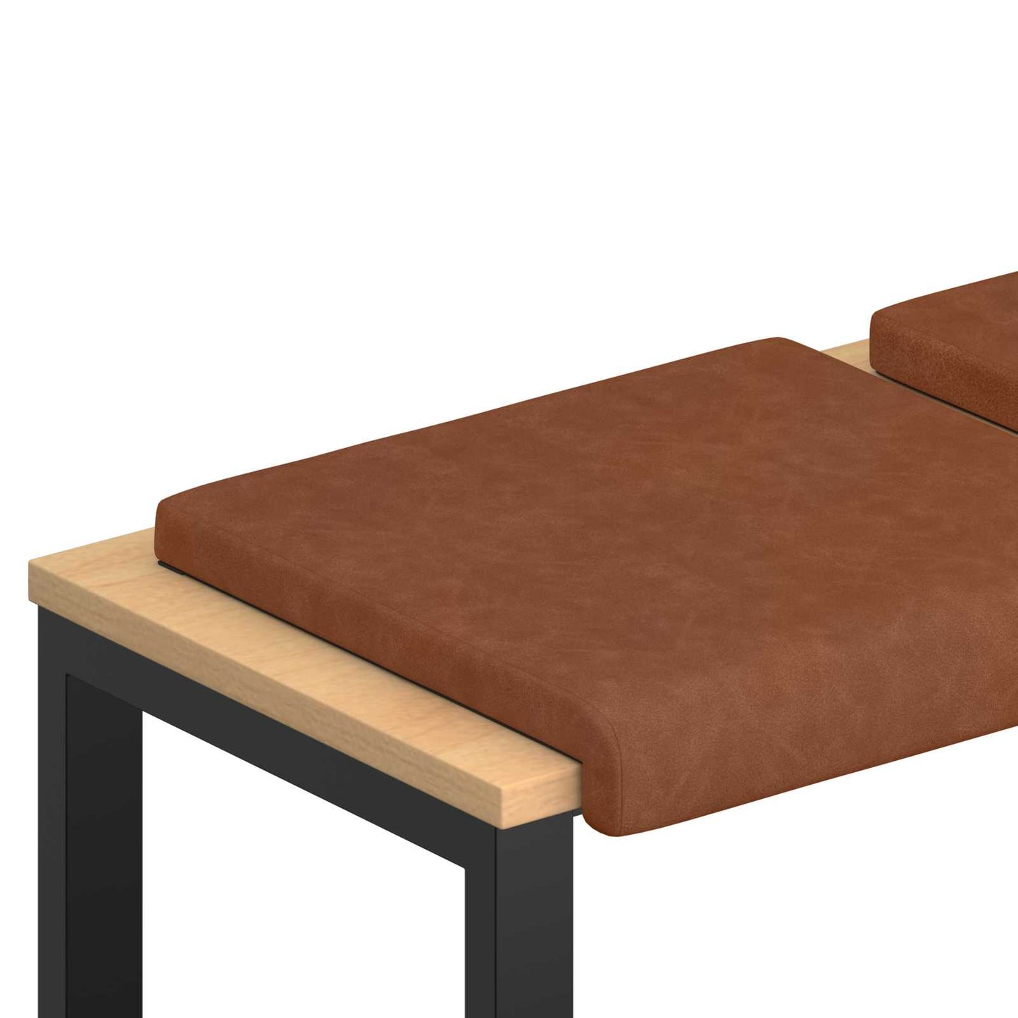 Bench Cushion 4 pcs Faux Leather Brown Depth 35 cm
