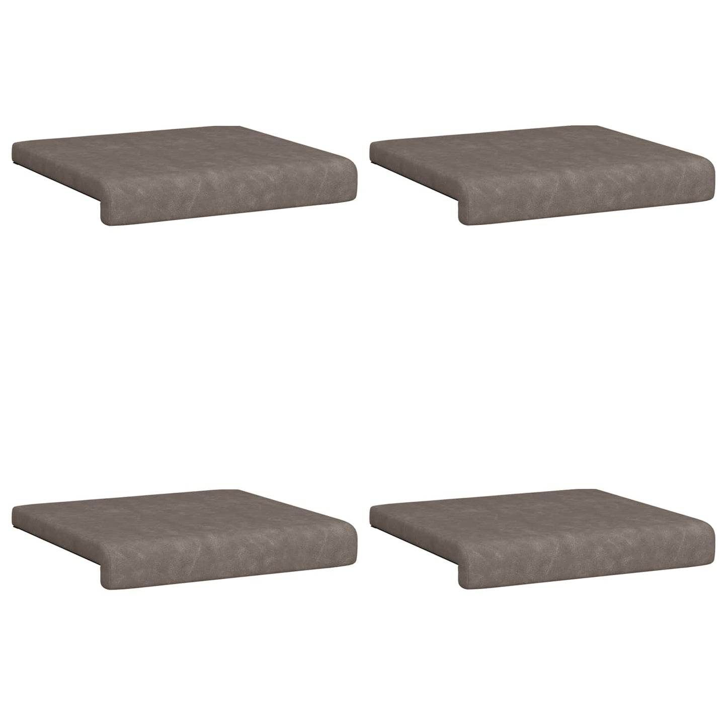 Bench Cushion 4 pcs Faux Leather Grey Depth 35 cm