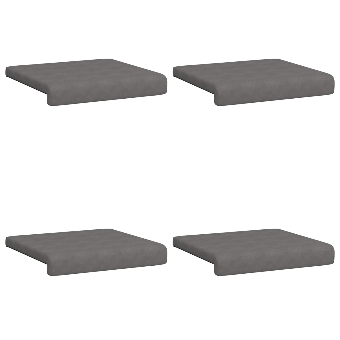 Bench Cushion 4 pcs Microfiber Dark Grey Depth 35 cm