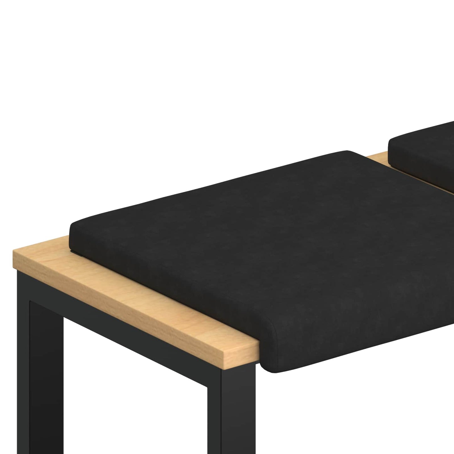 Bench Cushion 4 pcs Microfiber Black Depth 35 cm