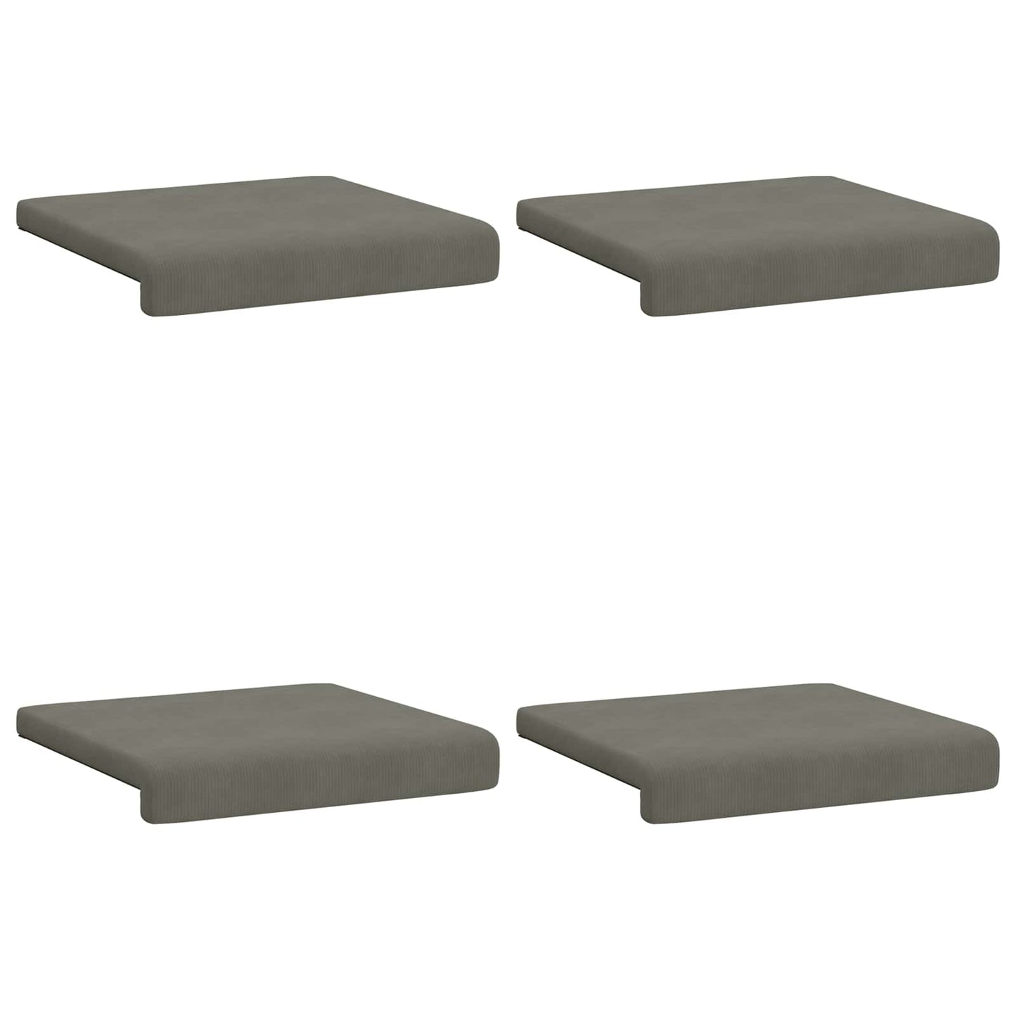 Bench Cushion 4 pcs Corduroy Light Grey Depth 35 cm