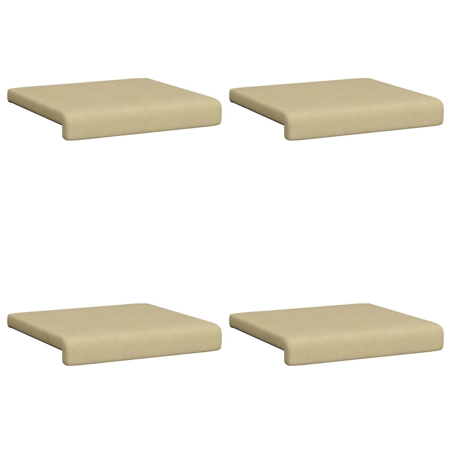 Bench Cushion 4 pcs Corduroy Grey Green Depth 35 cm