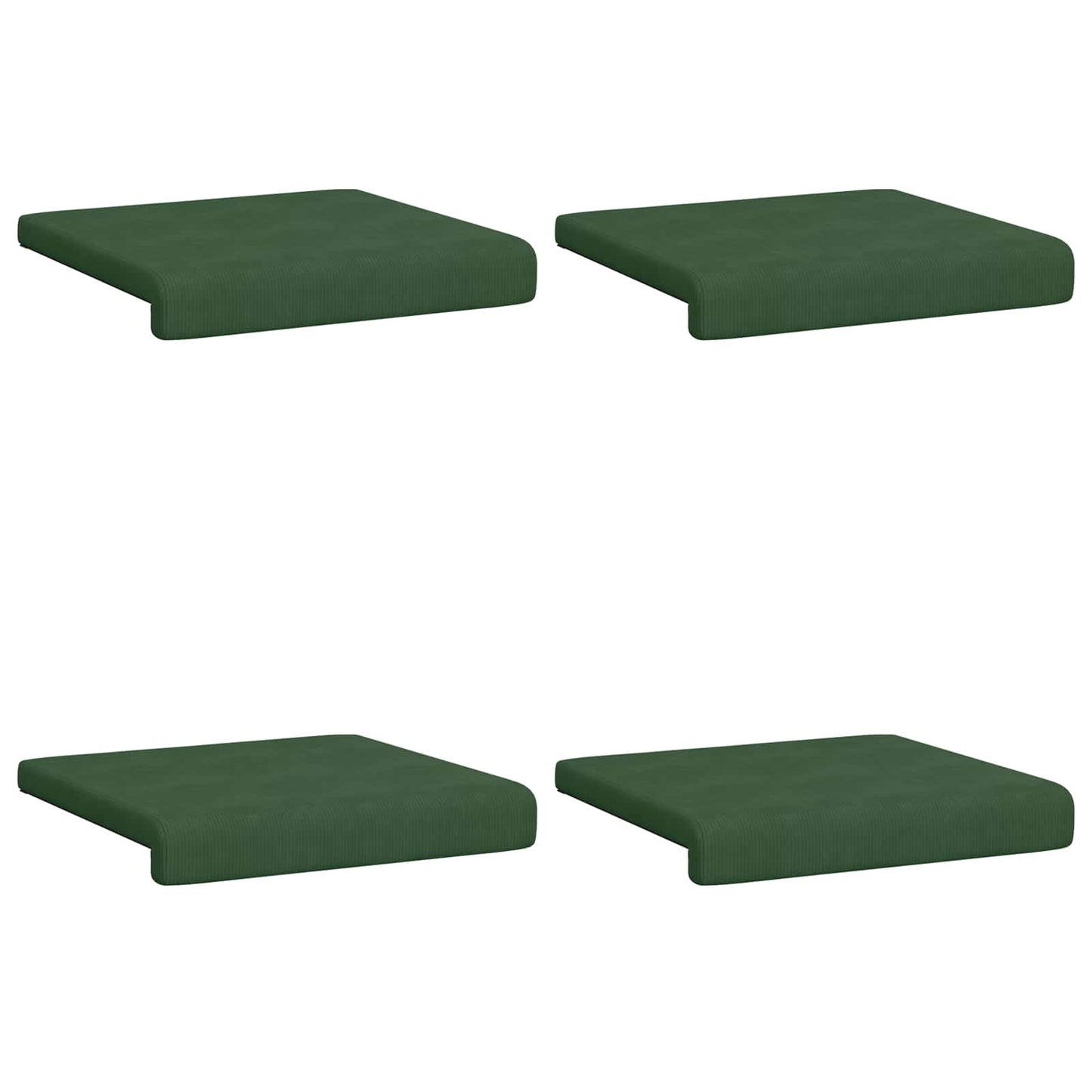 Bench Cushion 4 pcs Corduroy Dark Green Depth 35 cm