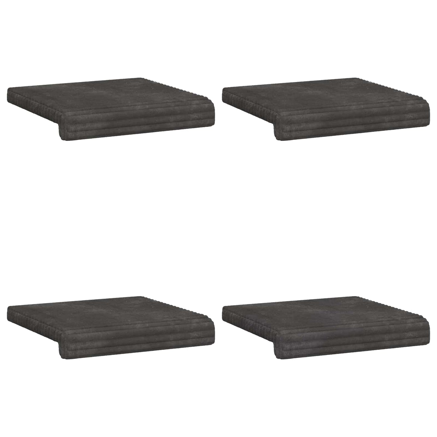 Bench Cushion 4 pcs Plush Corduroy Dark Grey Depth 35 cm