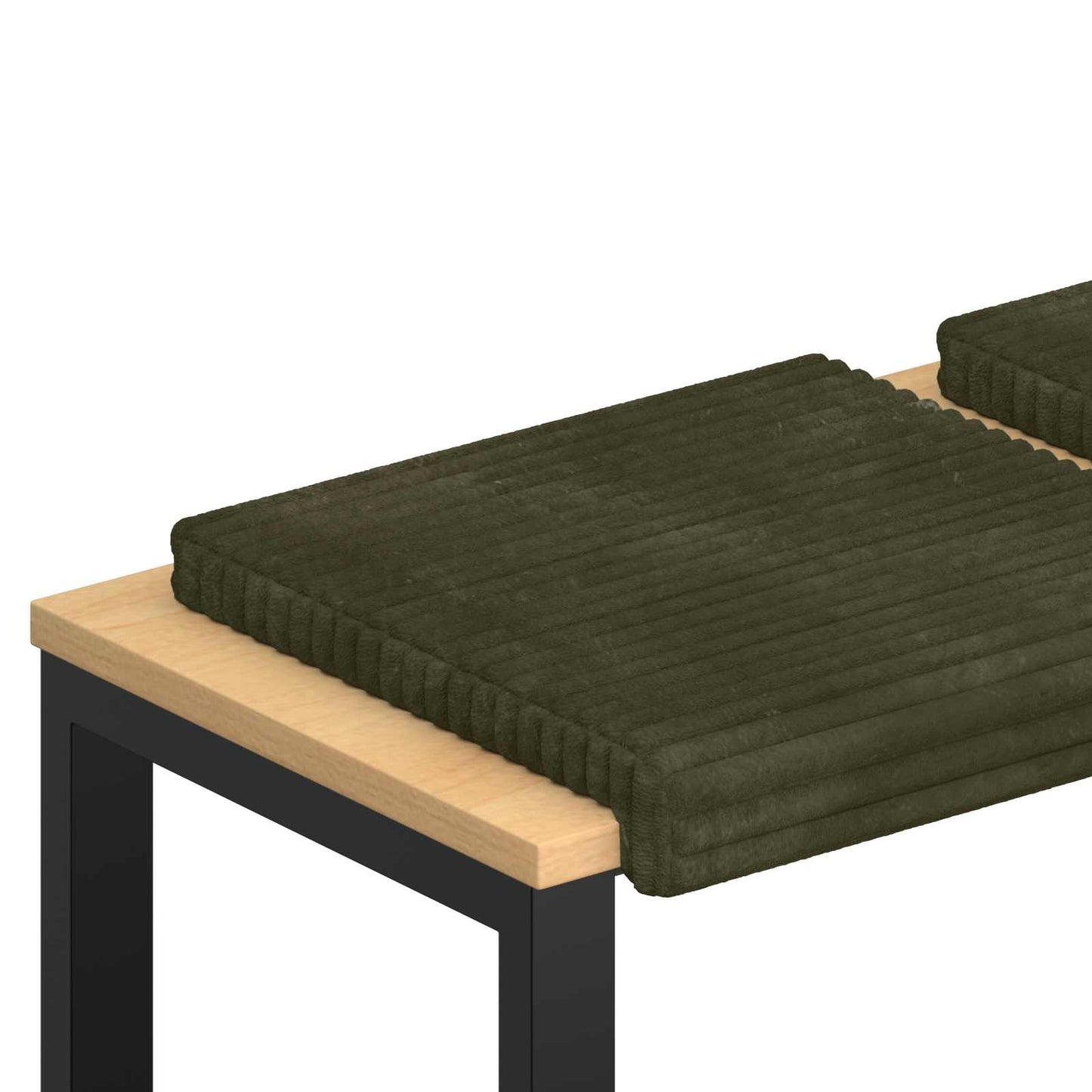 Bench Cushion 4 pcs Plush Corduroy Green Depth 35 cm