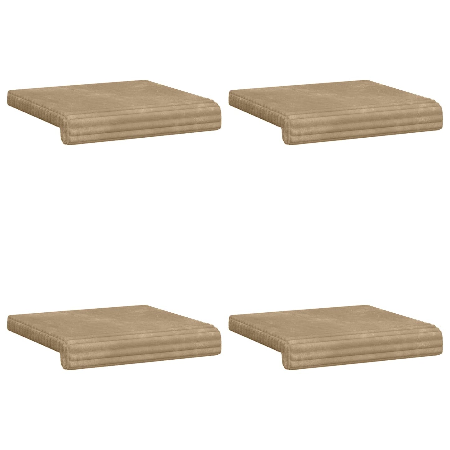 Bench Cushion 4 pcs Plush Corduroy Taupe Depth 35 cm