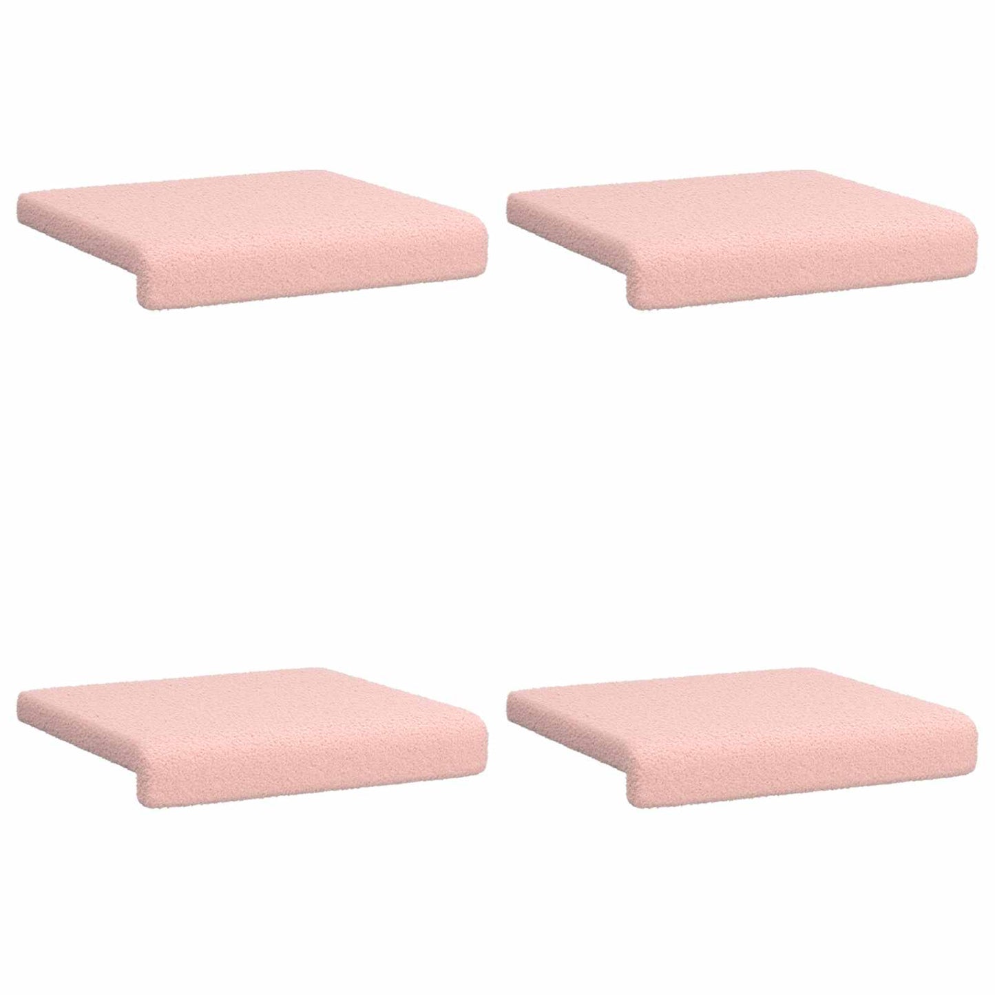 Bench Cushion 4 pcs Sherpa Fabric Pink Depth 35 cm