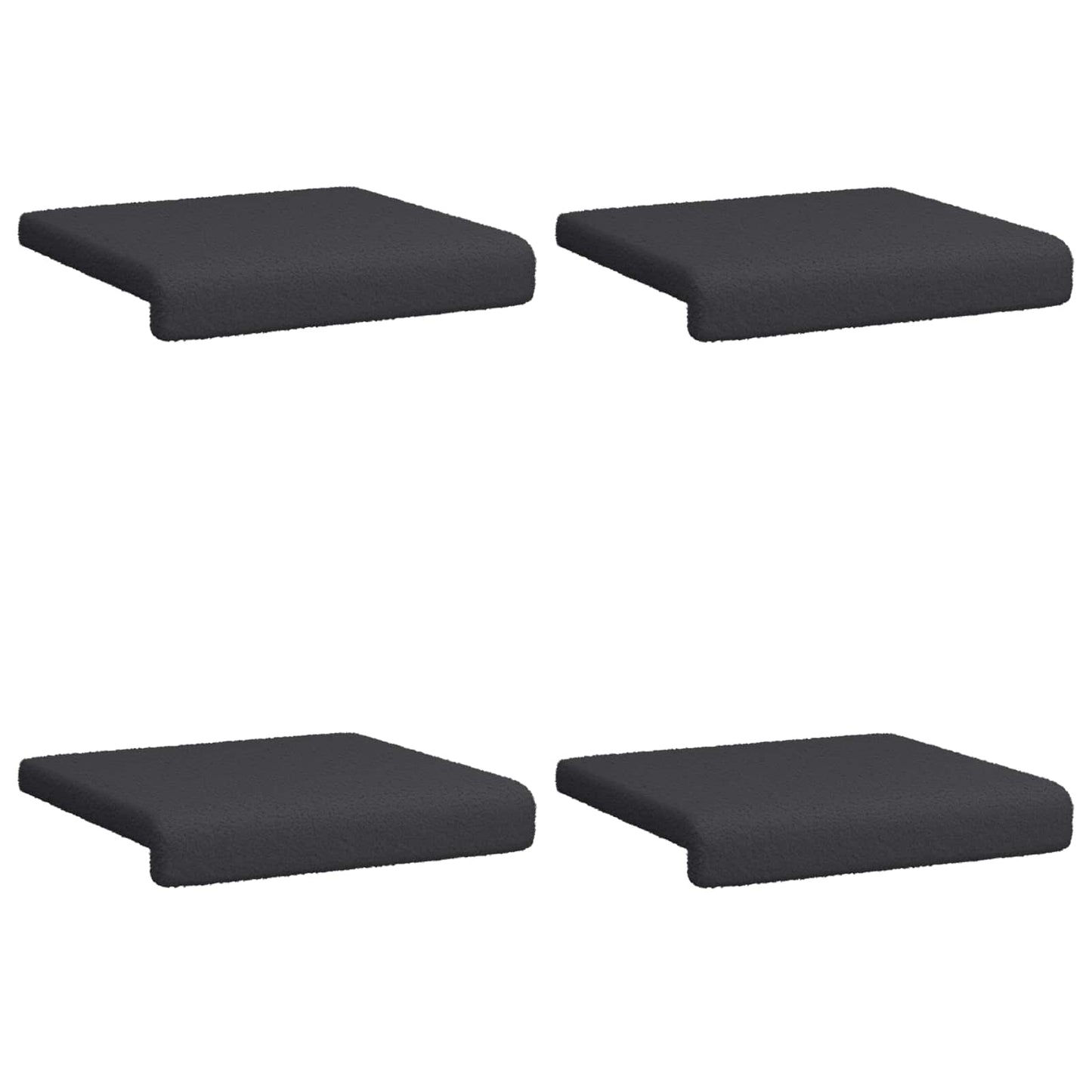 Bench Cushion 4 pcs Sherpa Fabric Dark Grey Depth 35 cm
