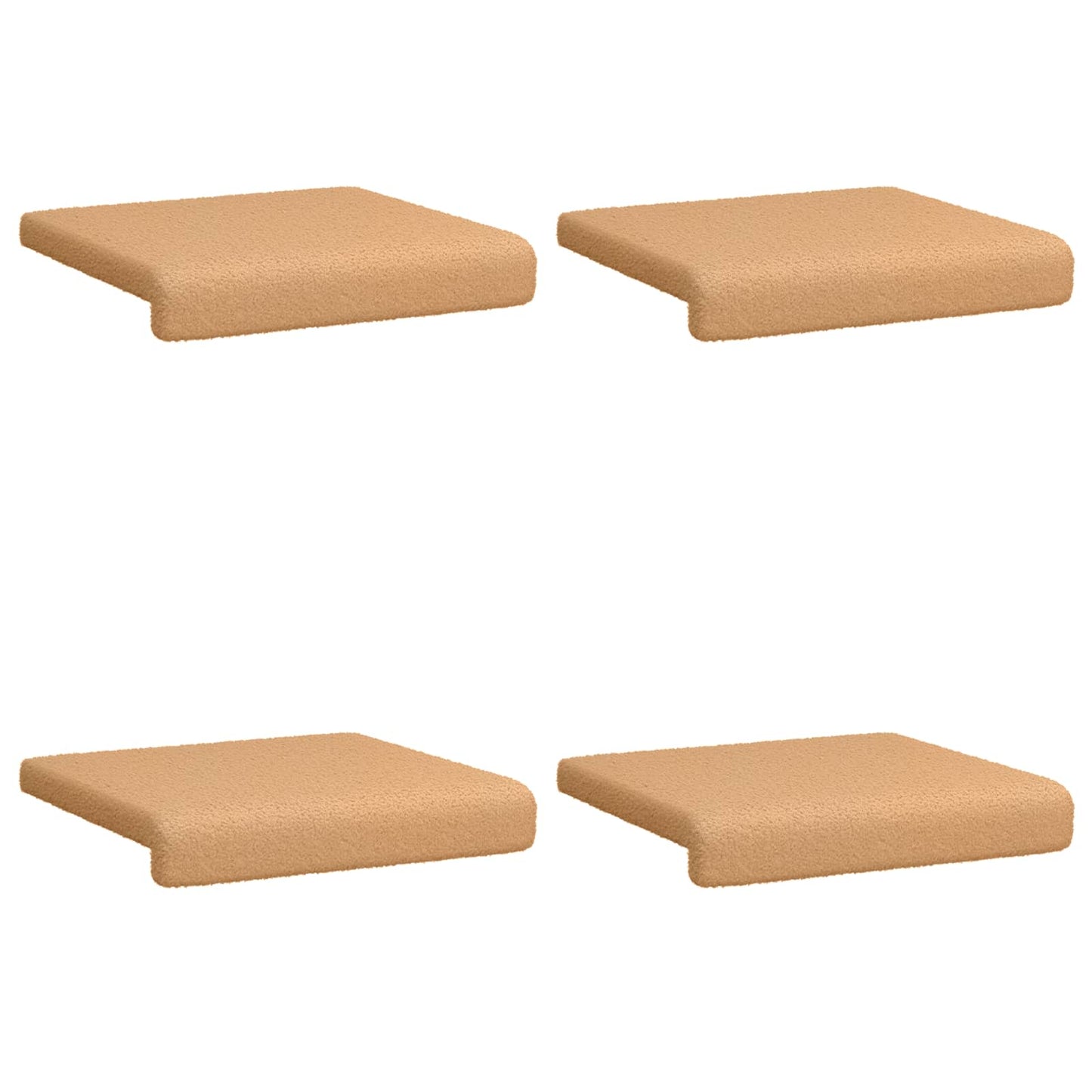 Bench Cushion 4 pcs Sherpa Fabric Beige Depth 35 cm