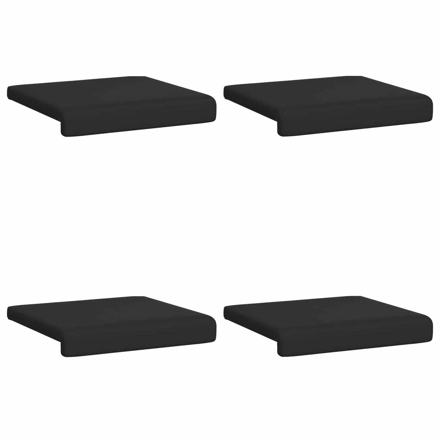 Bench Cushion 4 pcs Textured Velvet Black Depth 35 cm