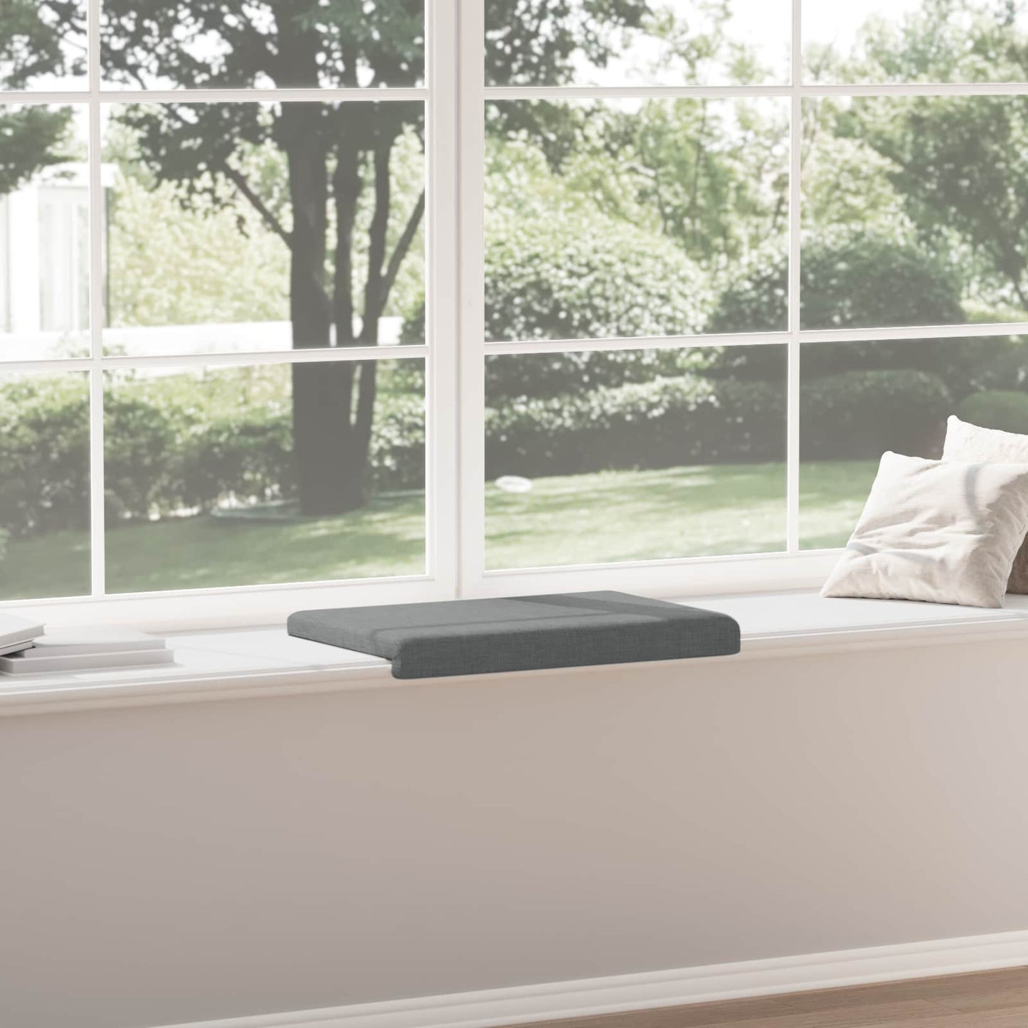 Bench Cushion Fabric Dark Grey Depth 35 cm