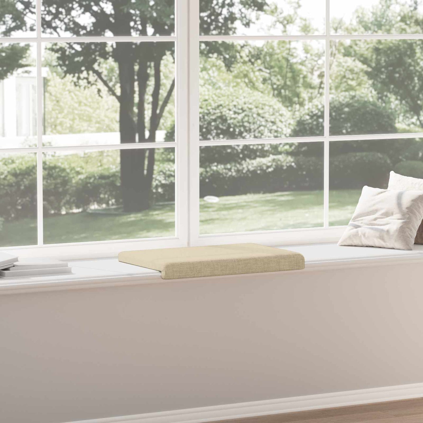Bench Cushion Fabric Cream Depth 35 cm