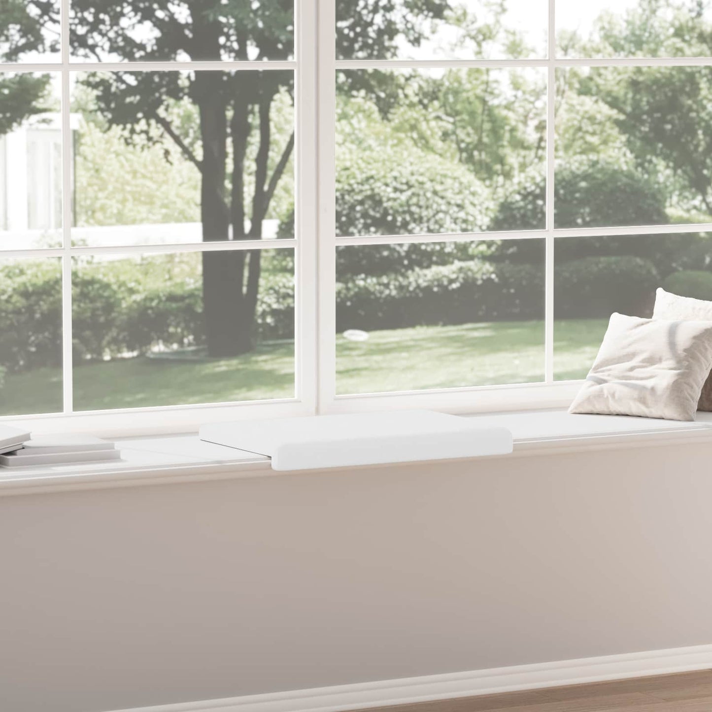 Bench Cushion Fabric White Depth 35 cm