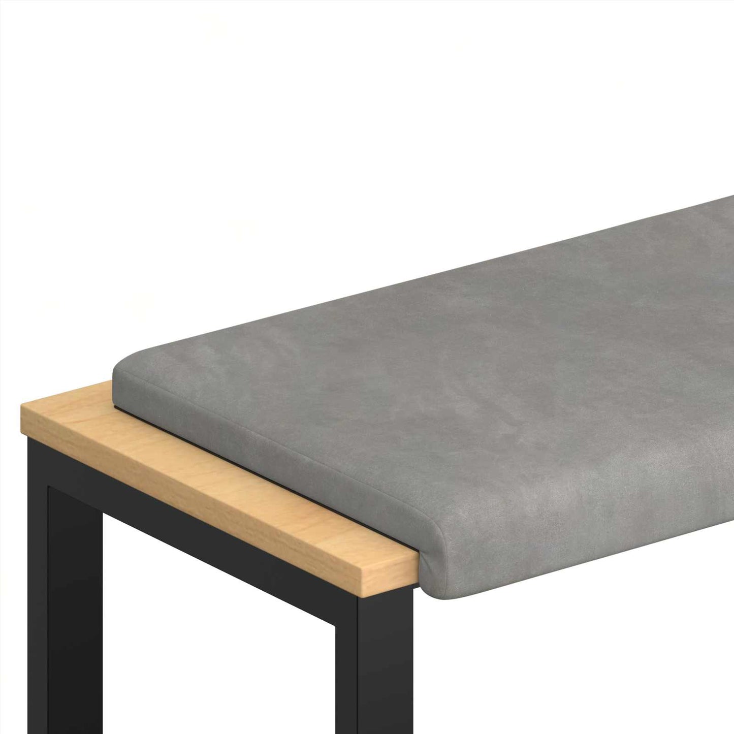 Bench Cushion Velvet Light Grey Depth 35 cm