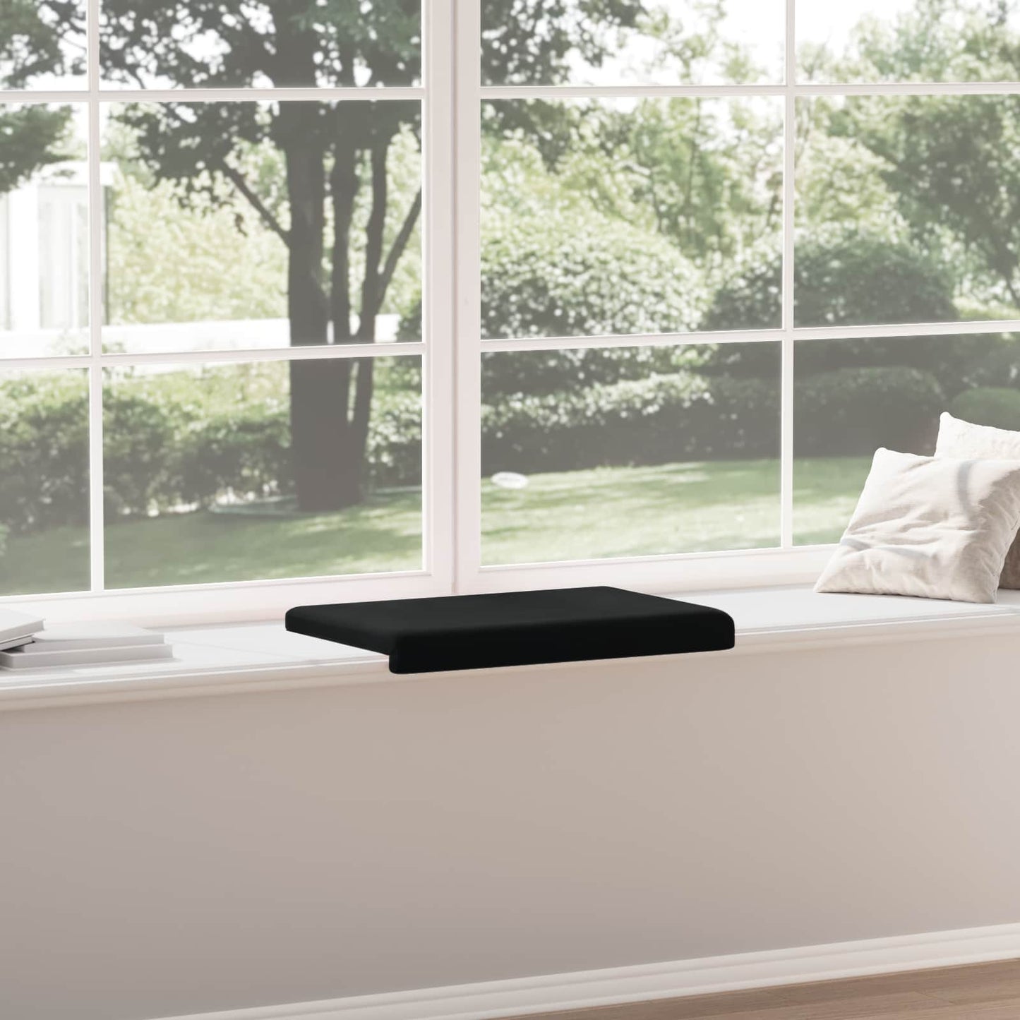 Bench Cushion Velvet Black Depth 35 cm