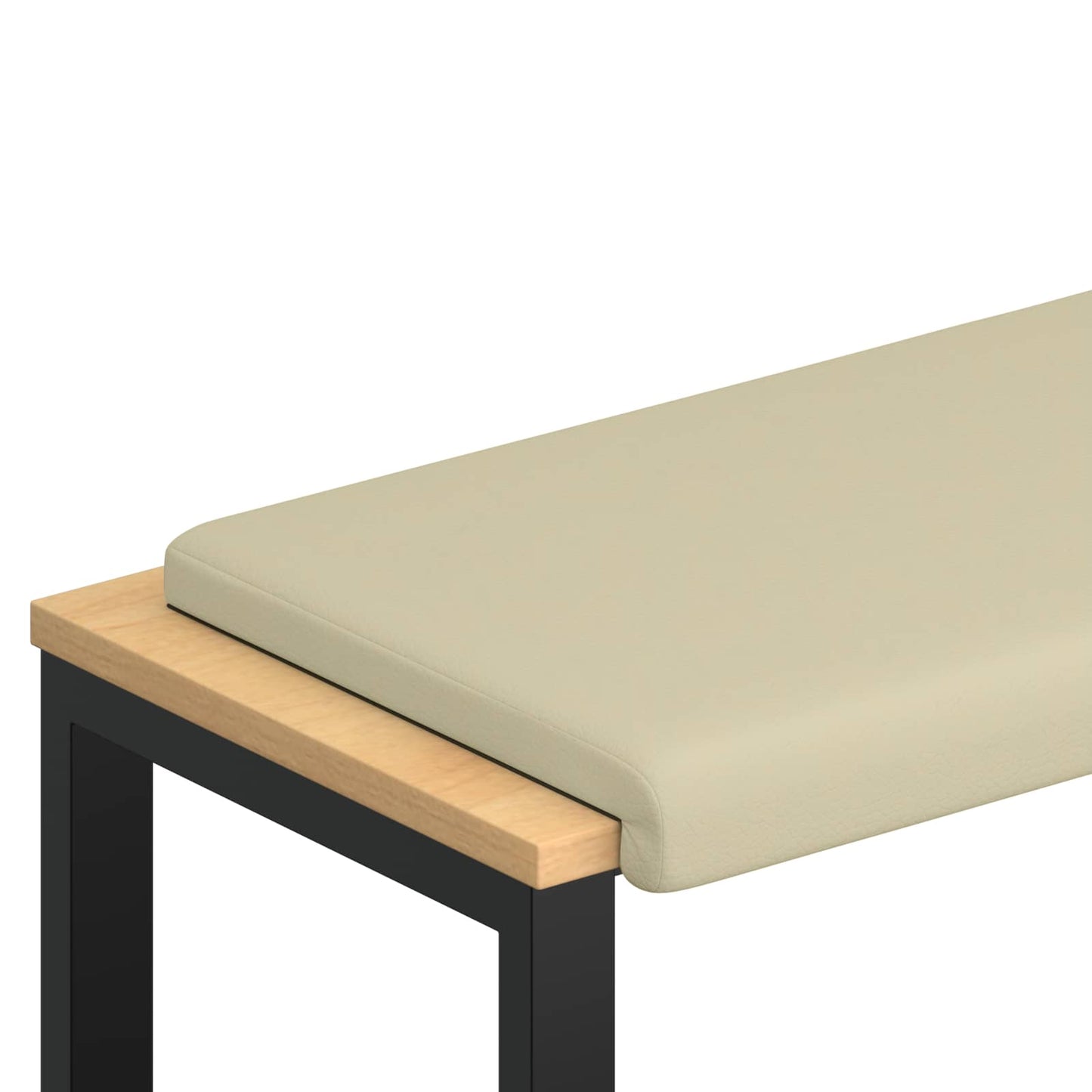 Bench Cushion Faux Leather Cream Depth 35 cm