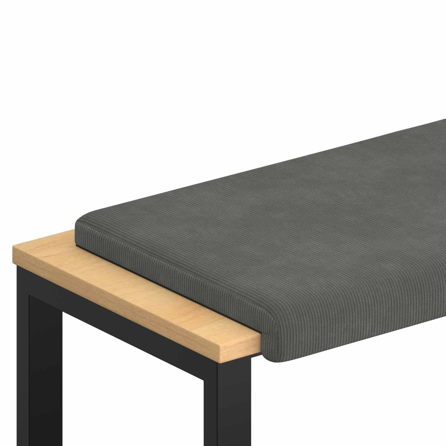 Bench Cushion Corduroy Dark Grey Depth 35 cm