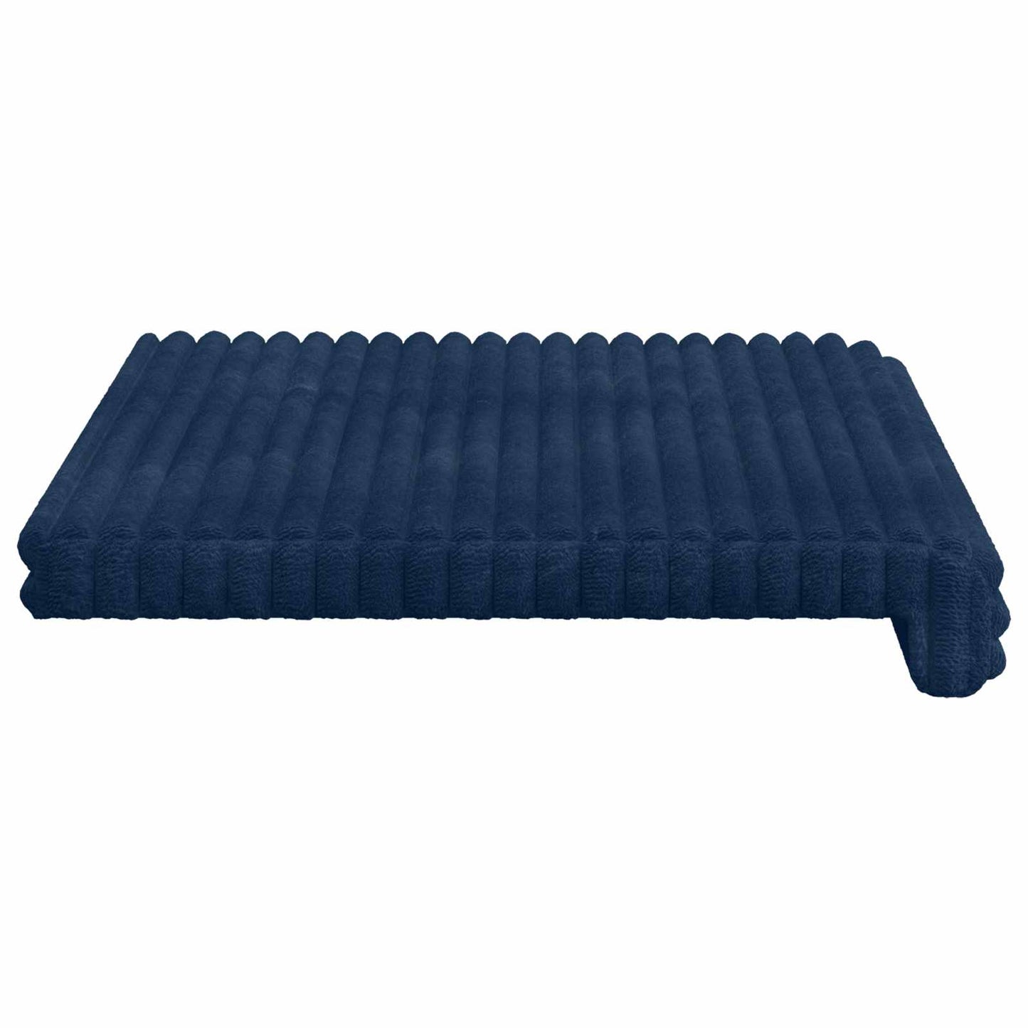 Bench Cushion Plush Corduroy Navy Blue Depth 35 cm