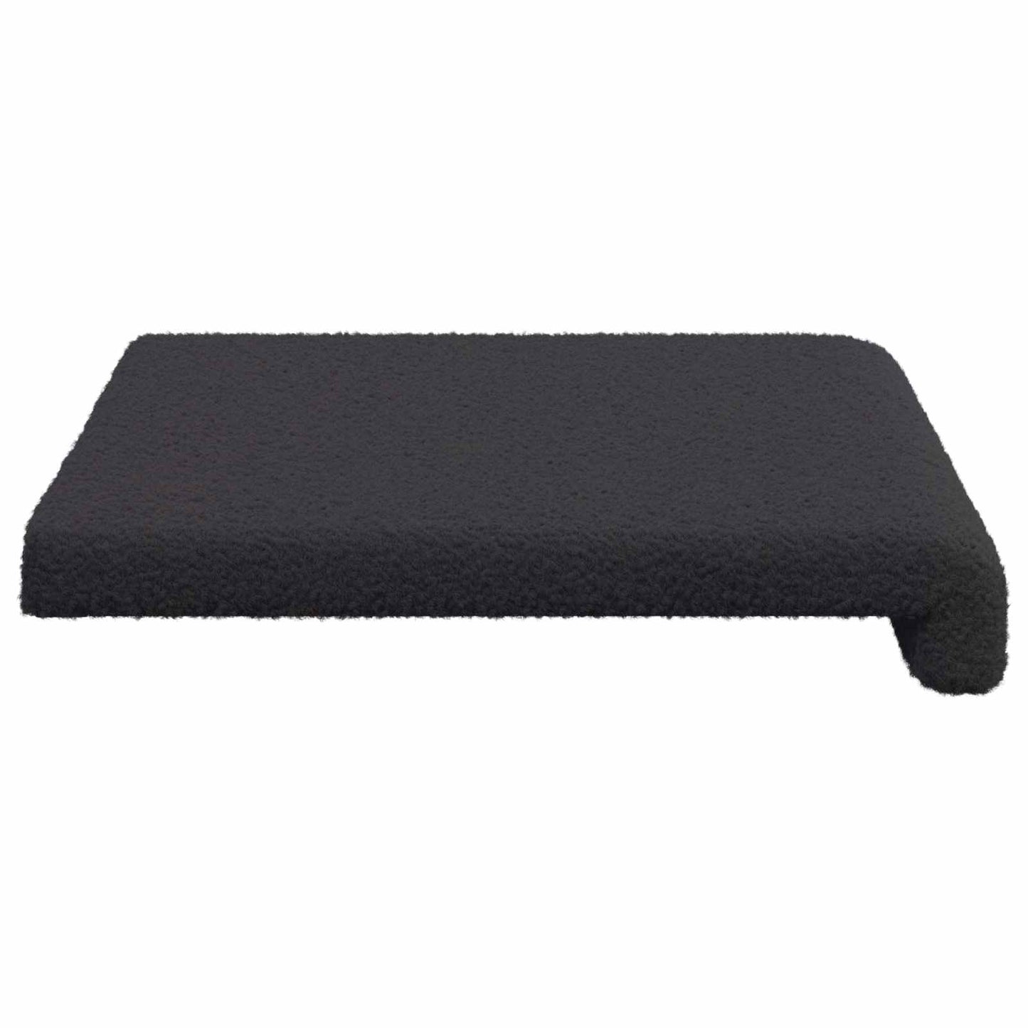 Bench Cushion Sherpa Fabric Dark Grey Depth 35 cm