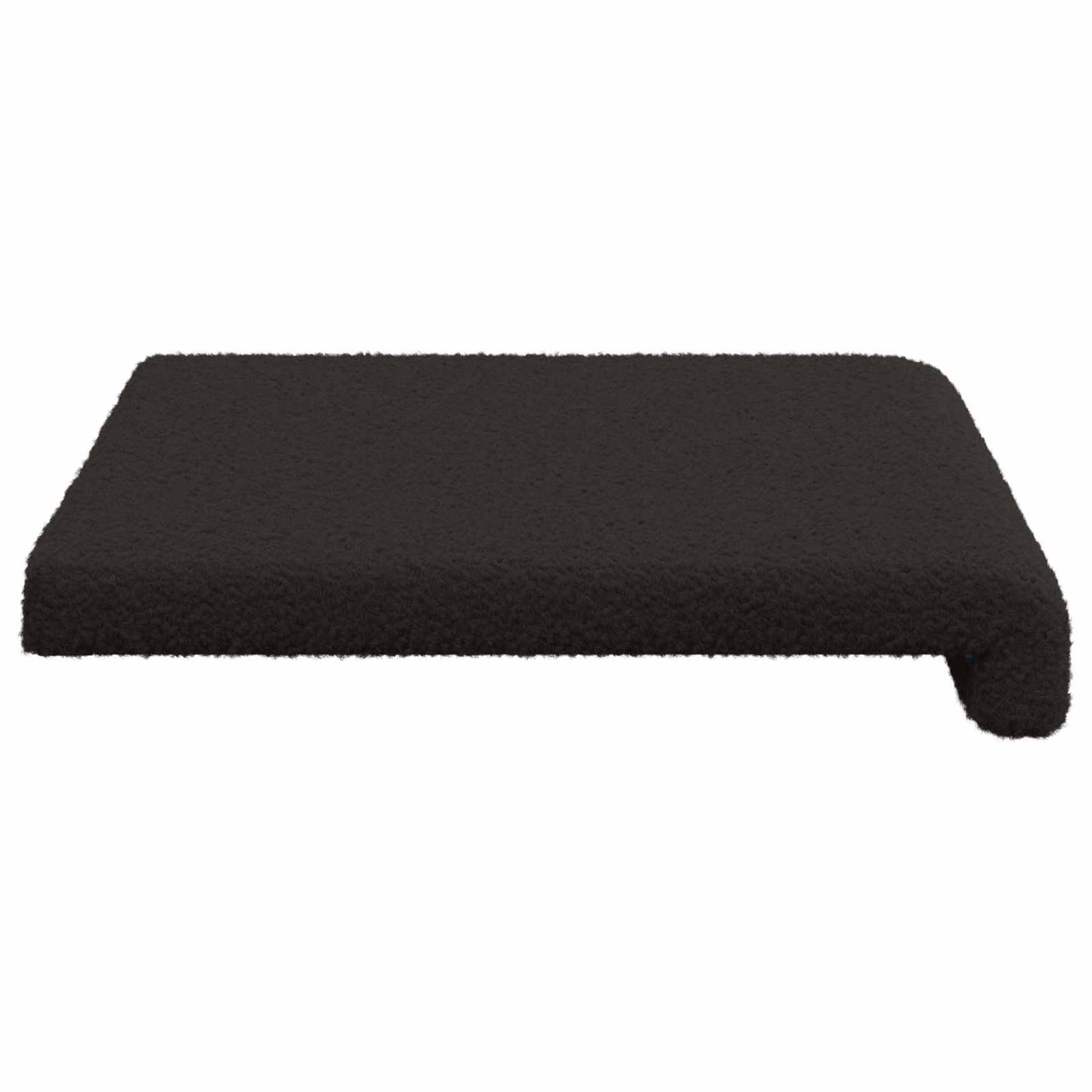 Bench Cushion Sherpa Fabric Black Depth 35 cm