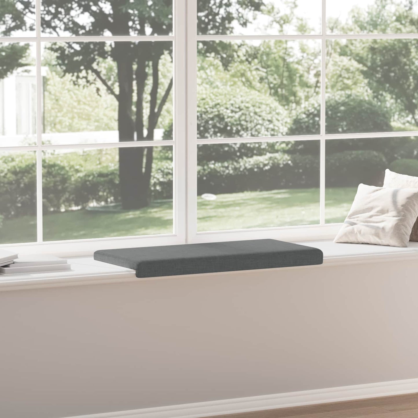 Bench Cushion Fabric Dark Grey Depth 35 cm