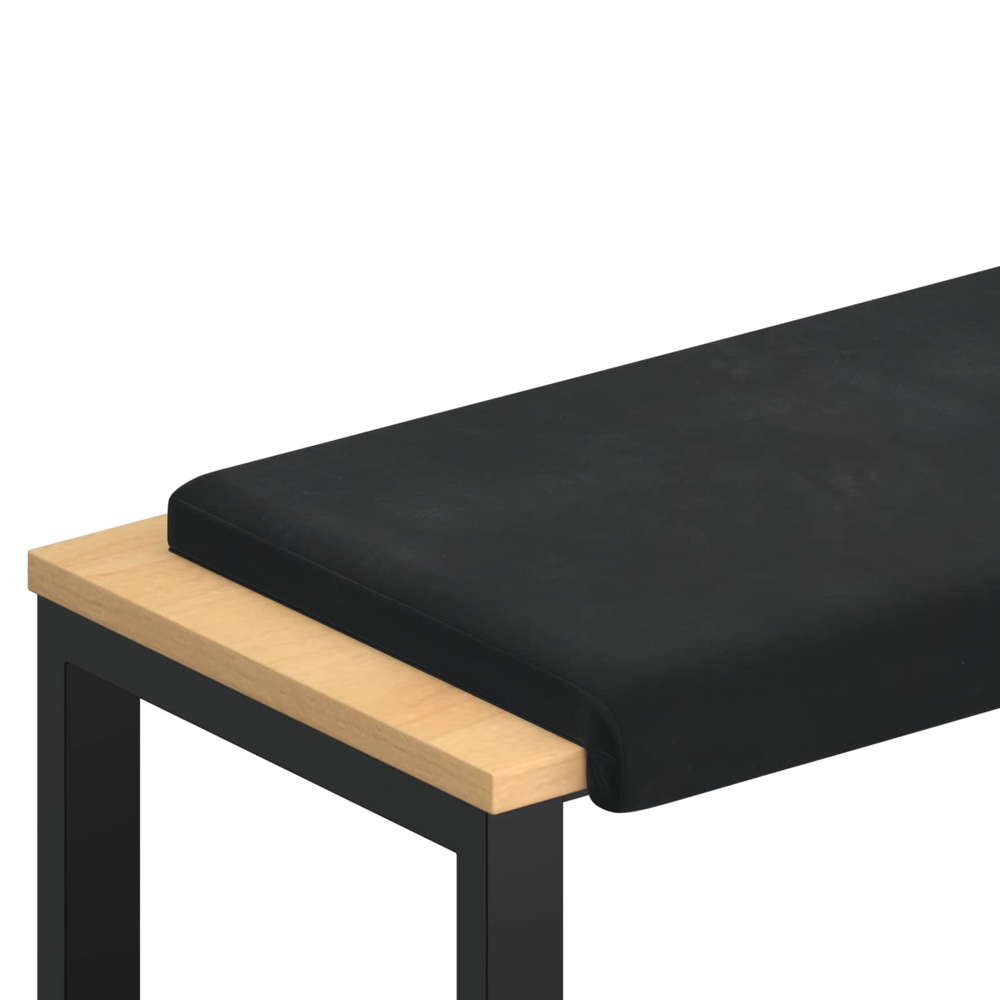 Bench Cushion Velvet Black Depth 35 cm