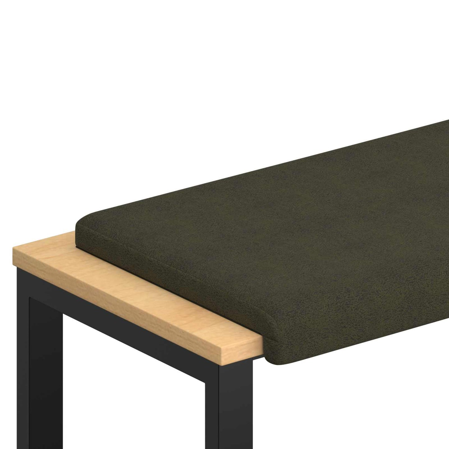 Bench Cushion Faux Suede Fabric Army Green Depth 35 cm