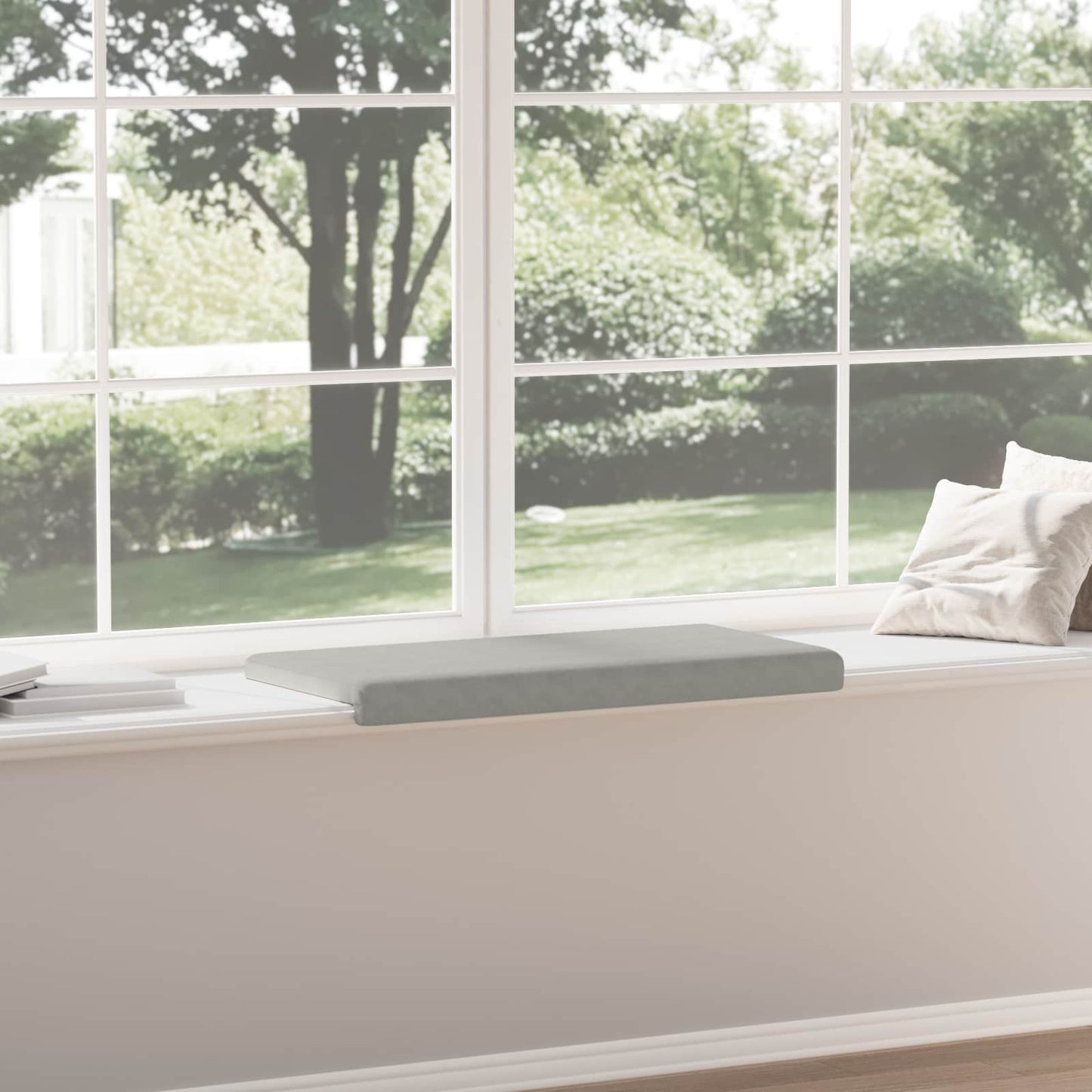 Bench Cushion Microfiber Light Grey Depth 35 cm