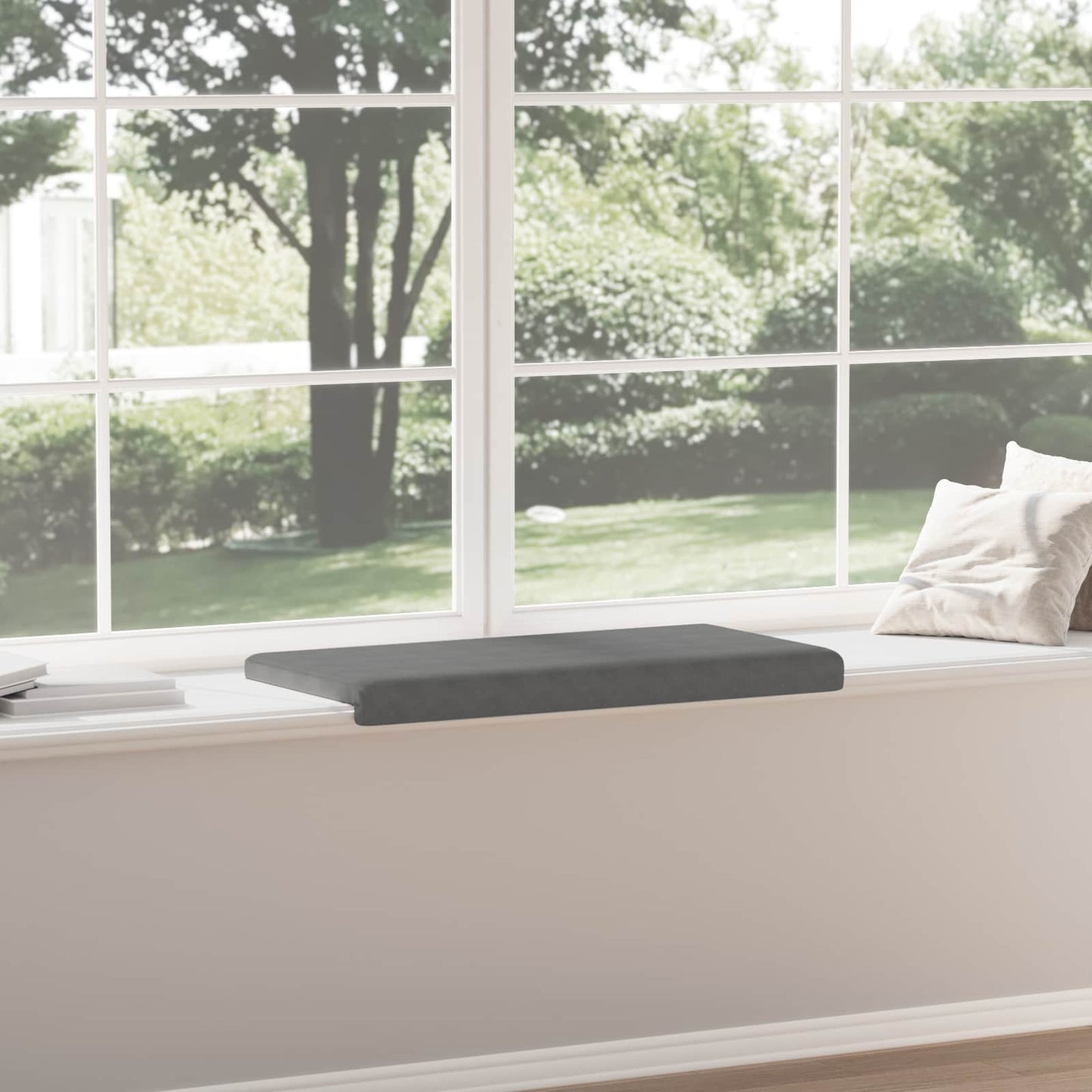Bench Cushion Microfiber Dark Grey Depth 35 cm