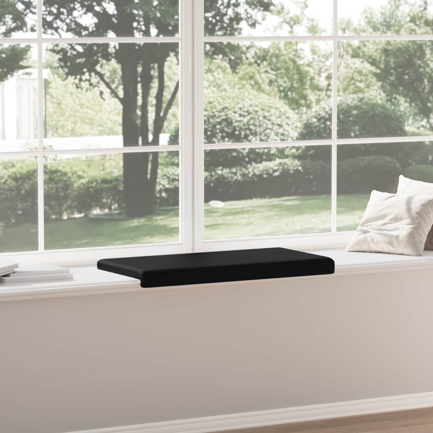 Bench Cushion Microfiber Black Depth 35 cm