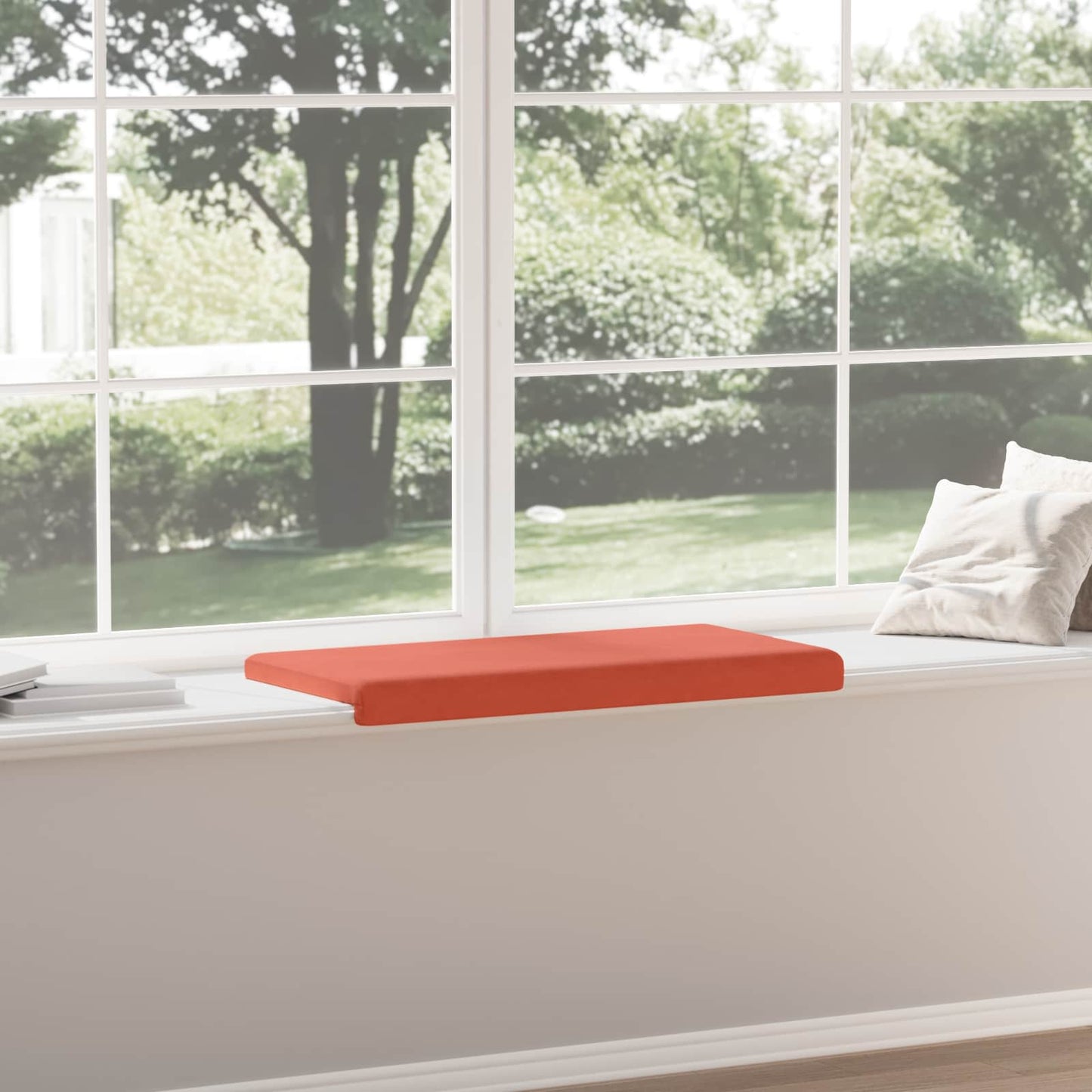 Bench Cushion Corduroy Red Orange Depth 35 cm