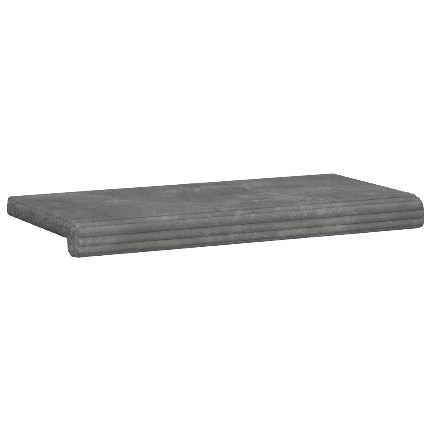 Bench Cushion Plush Corduroy Light Grey Depth 35 cm