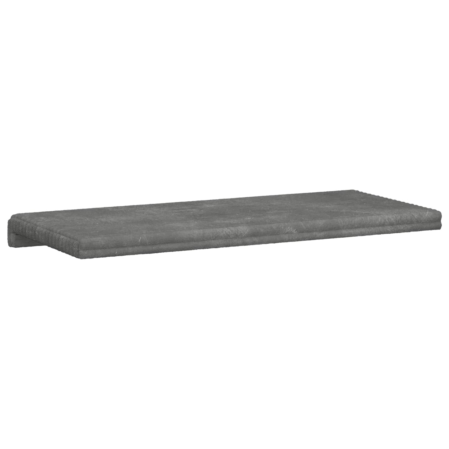 Bench Cushion Plush Corduroy Light Grey Depth 35 cm